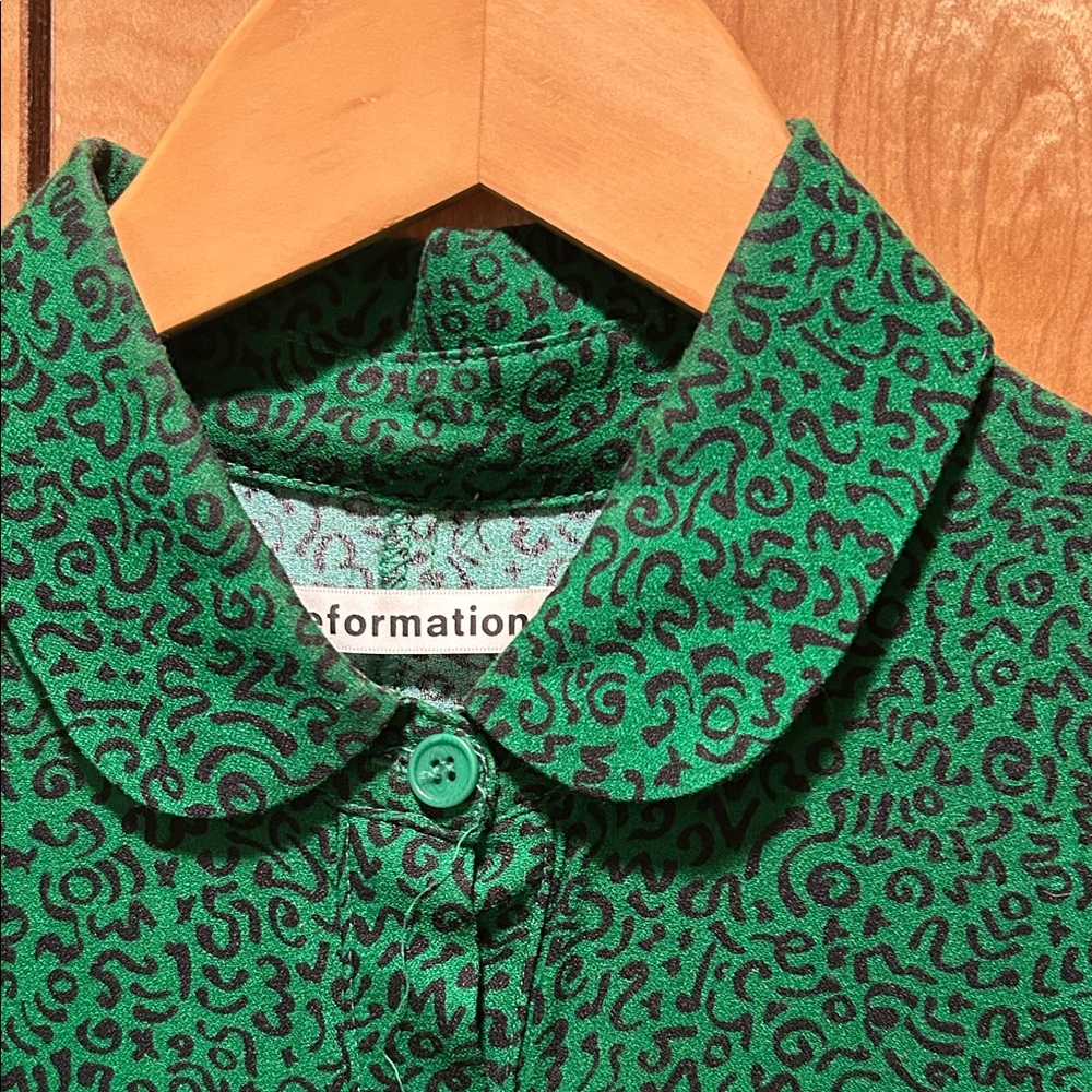 Reformation Wilma Green Midi Dress in Jitterbug sz 0 - Picture 3 of 5
